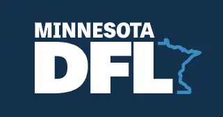 Minnesota DFL Logo White on Solid Blue Background