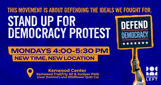 Indivisible LEFT Stand Up for Democracy Weekly Rally